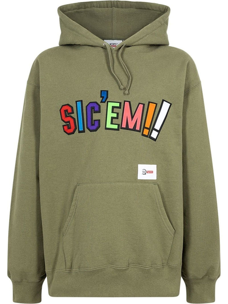 x WTAPS Sic'em!-print hoodie 1