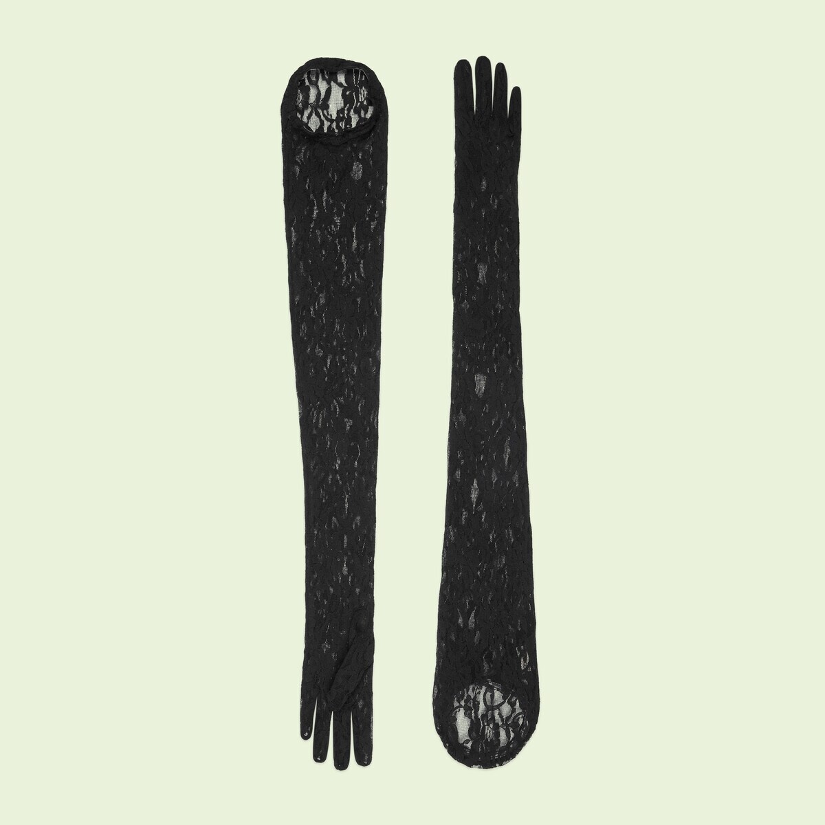 Long floral lace gloves - 1