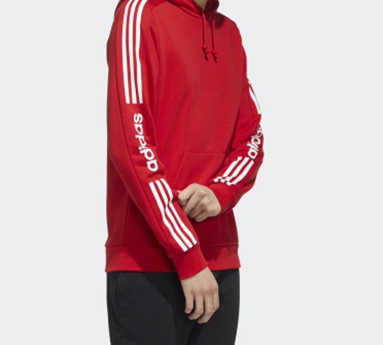 adidas neo M Ce 6S Hdy Side Stripe Knit Sports Pullover Red FU1070 - 7