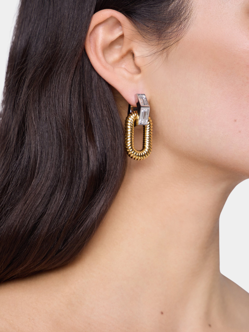 rabanne XL LINK EARRINGS WITH RHINESTONES outlook