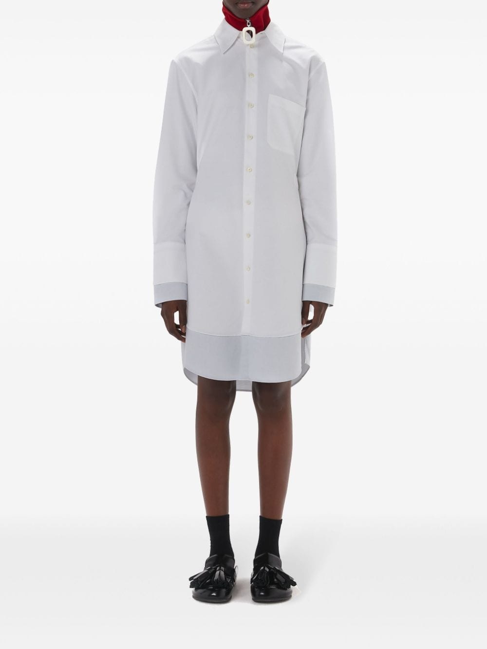 long-sleeve short shirtdress - 3