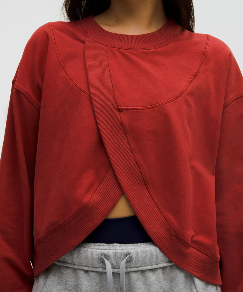 Lunar New Year Sueded Terry Front-Overlap Pullover 6