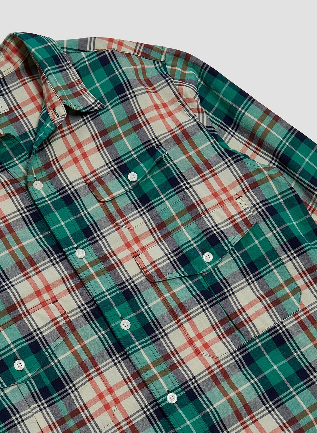 Wild Bricks Three-Pocket Scout Shirt in Green/Orange - 4