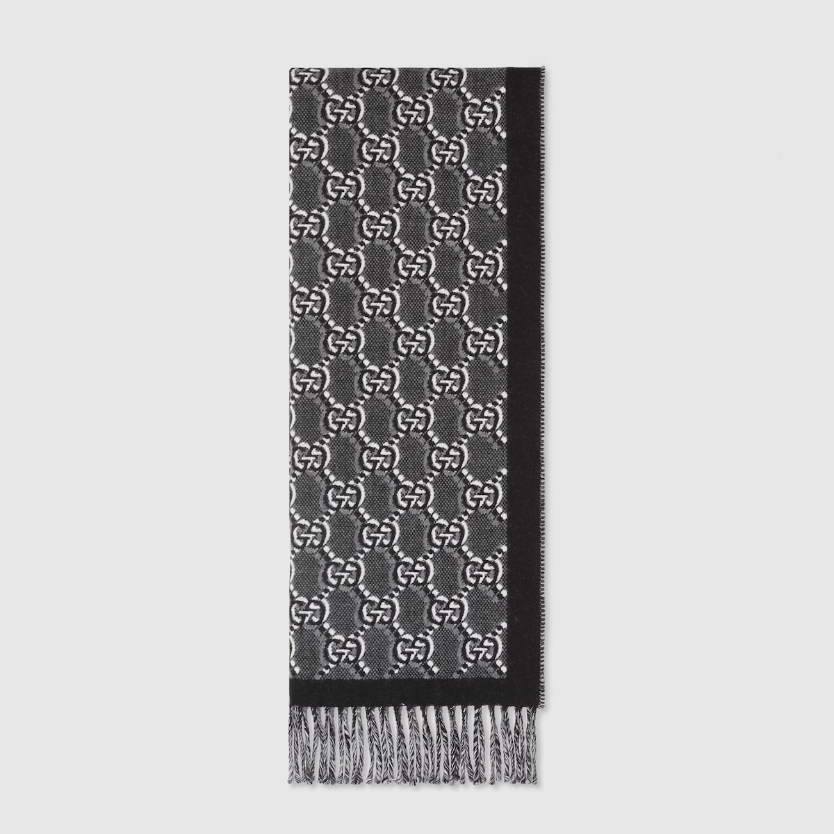 Wool jacquard scarf with GG Shadow - 1