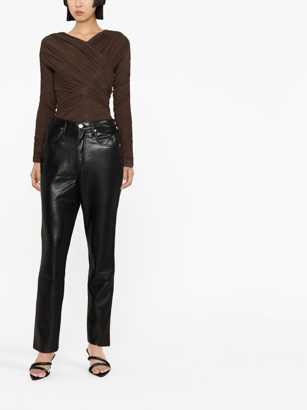 recycled leather-blend trousers - 2