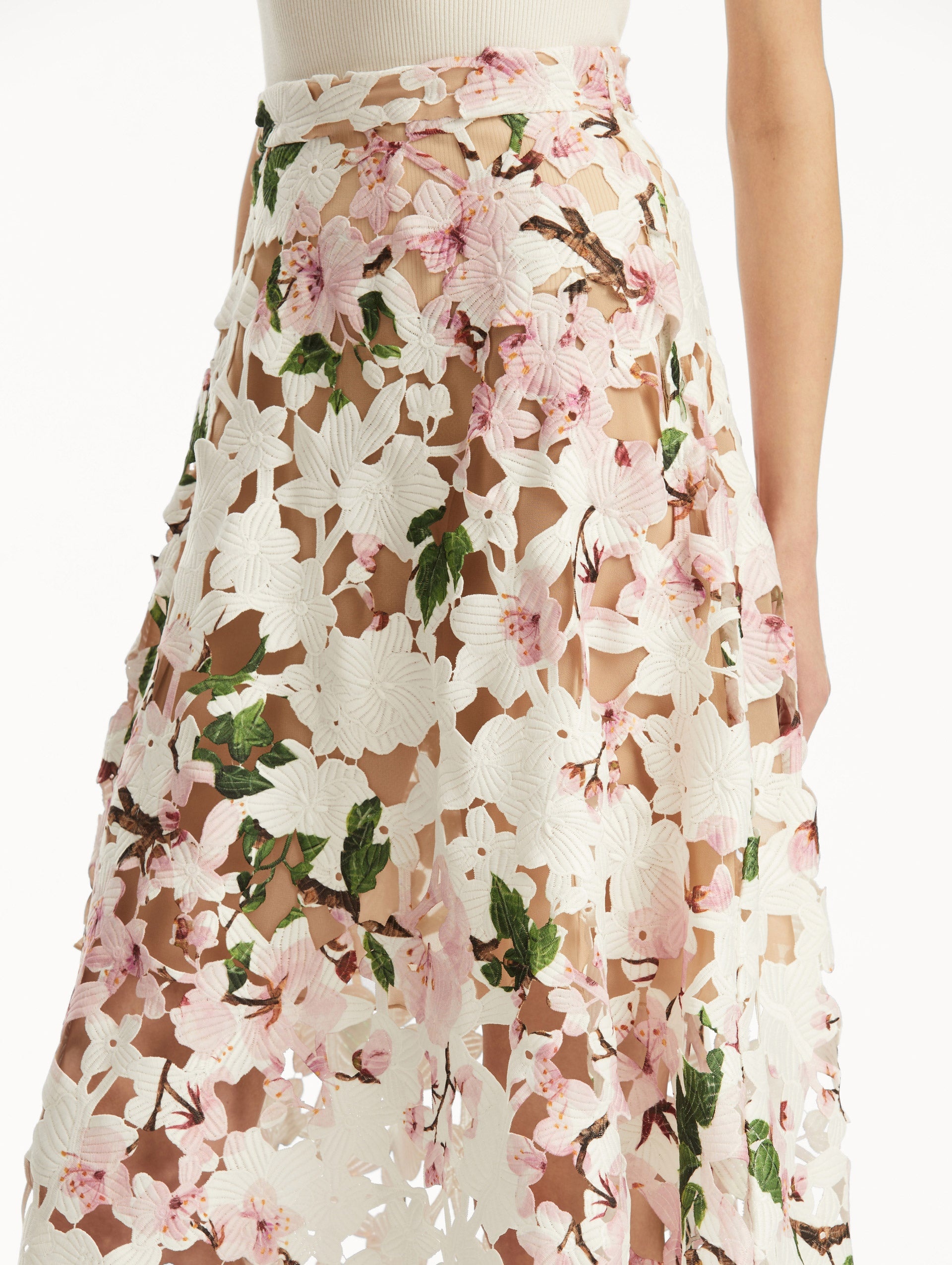 CHERRY BLOSSOM GUIPURE SKIRT - 4