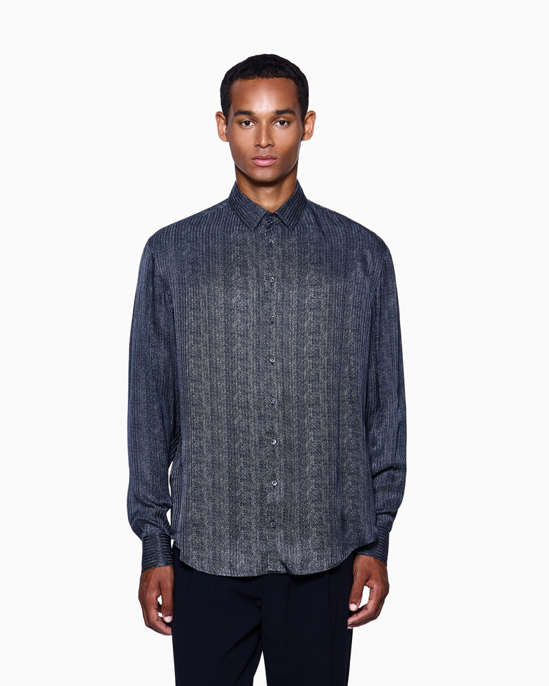 GIORGIO ARMANI REGULAR-FIT PRINTED VISCOSE AND SILK SHIRT outlook
