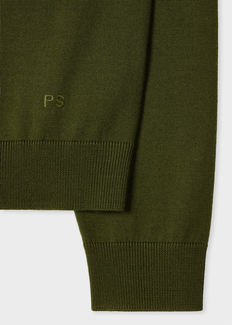 Paul Smith Khaki Merino Wool Zip Cardigan outlook