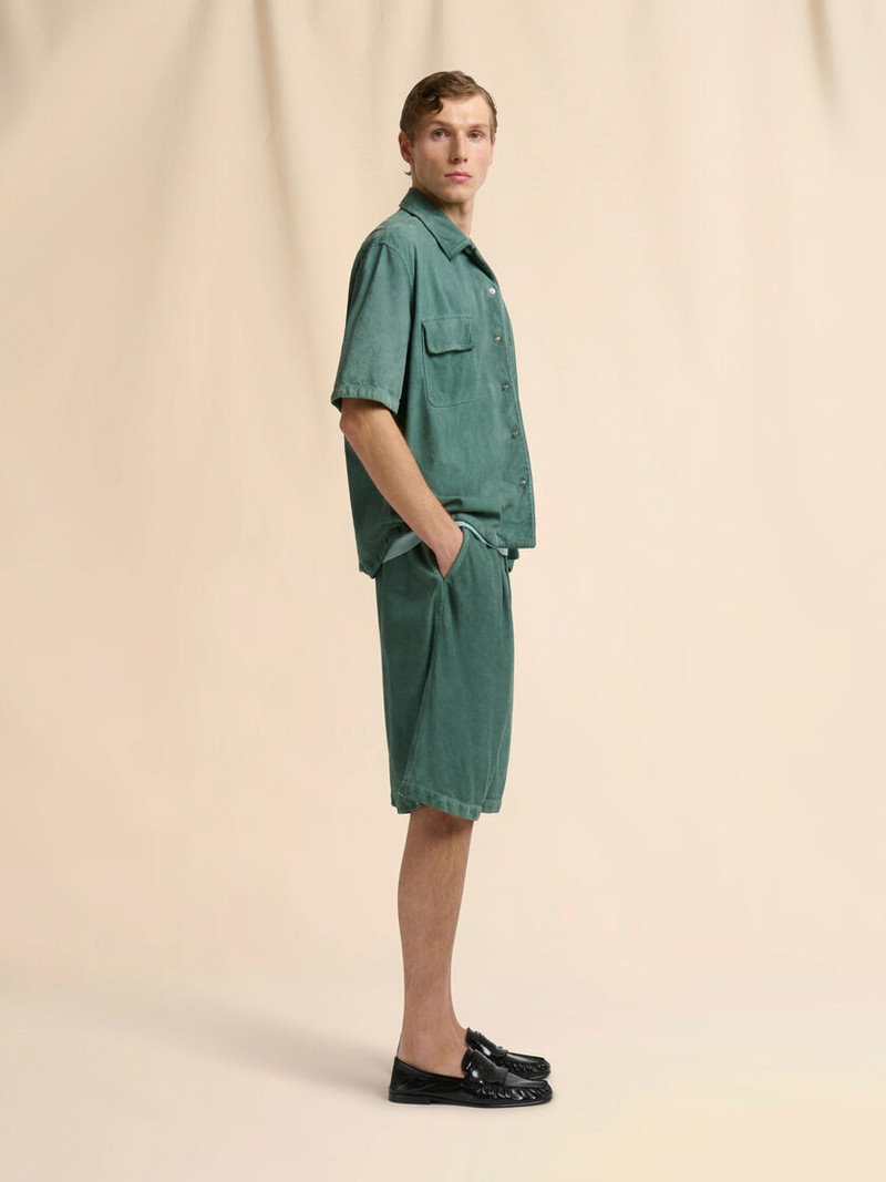 GREEN SUEDE SHIRT WITH POCKETS 5