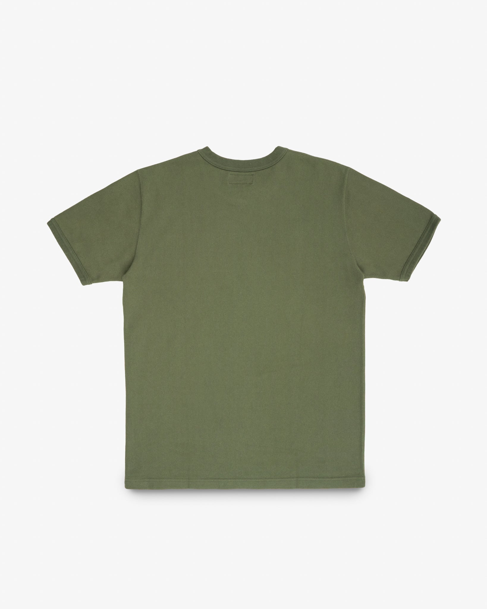 IHT-1600-OLV 11oz Cotton Knit Crew Neck T-Shirt - Olive - 5
