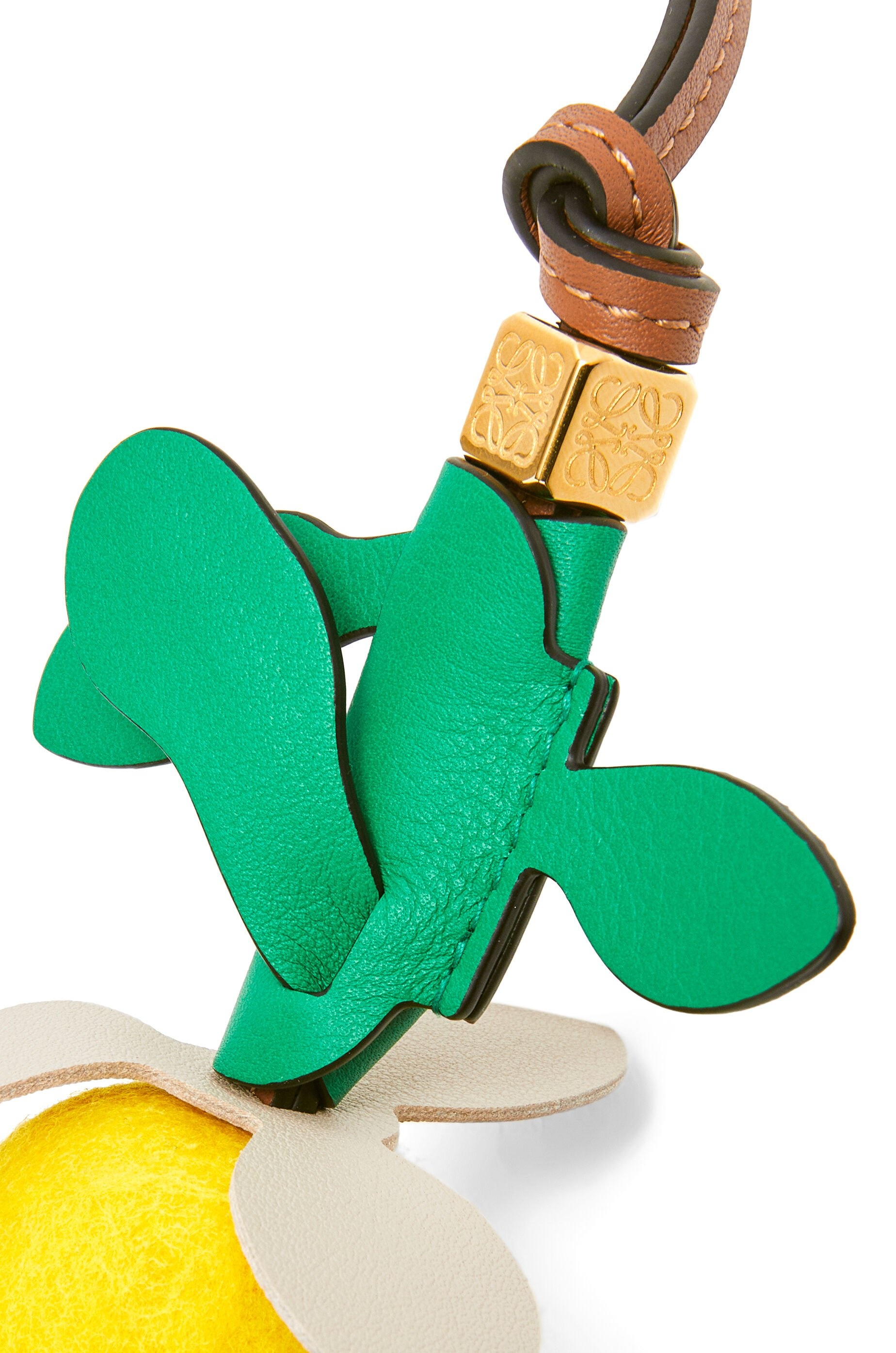 Lemon charm in felt and calfskin - 2