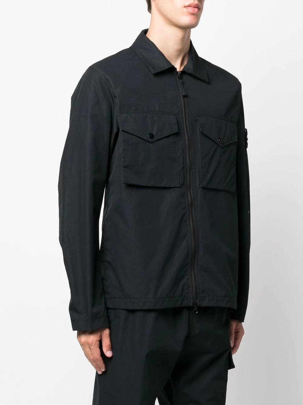 Compass-patch shirt jacket - 3