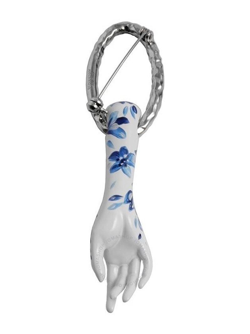 Burberry Enamel Detail Palladium-plated Brooch 3