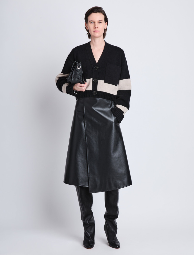 Proenza Schouler Sofia Cardigan in Striped Cashmere outlook