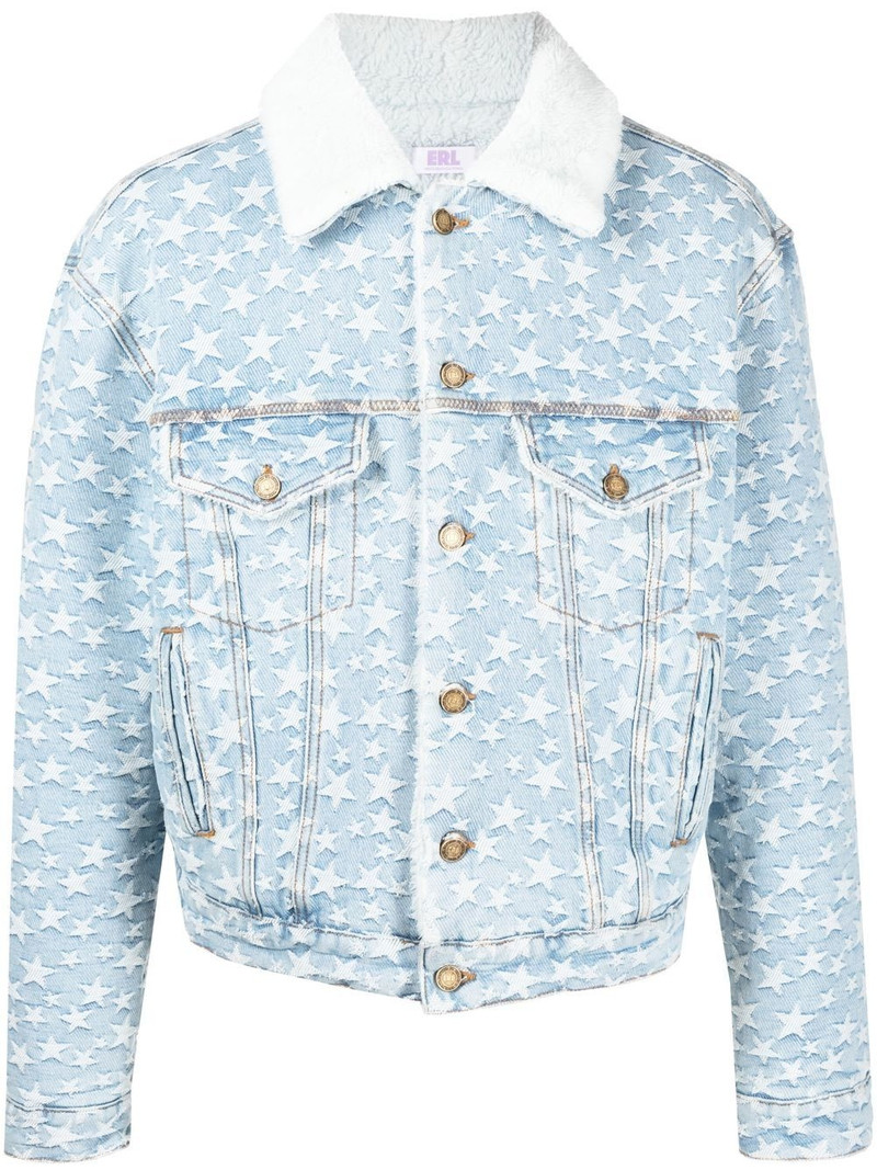 star-jacquard denim jacket 1