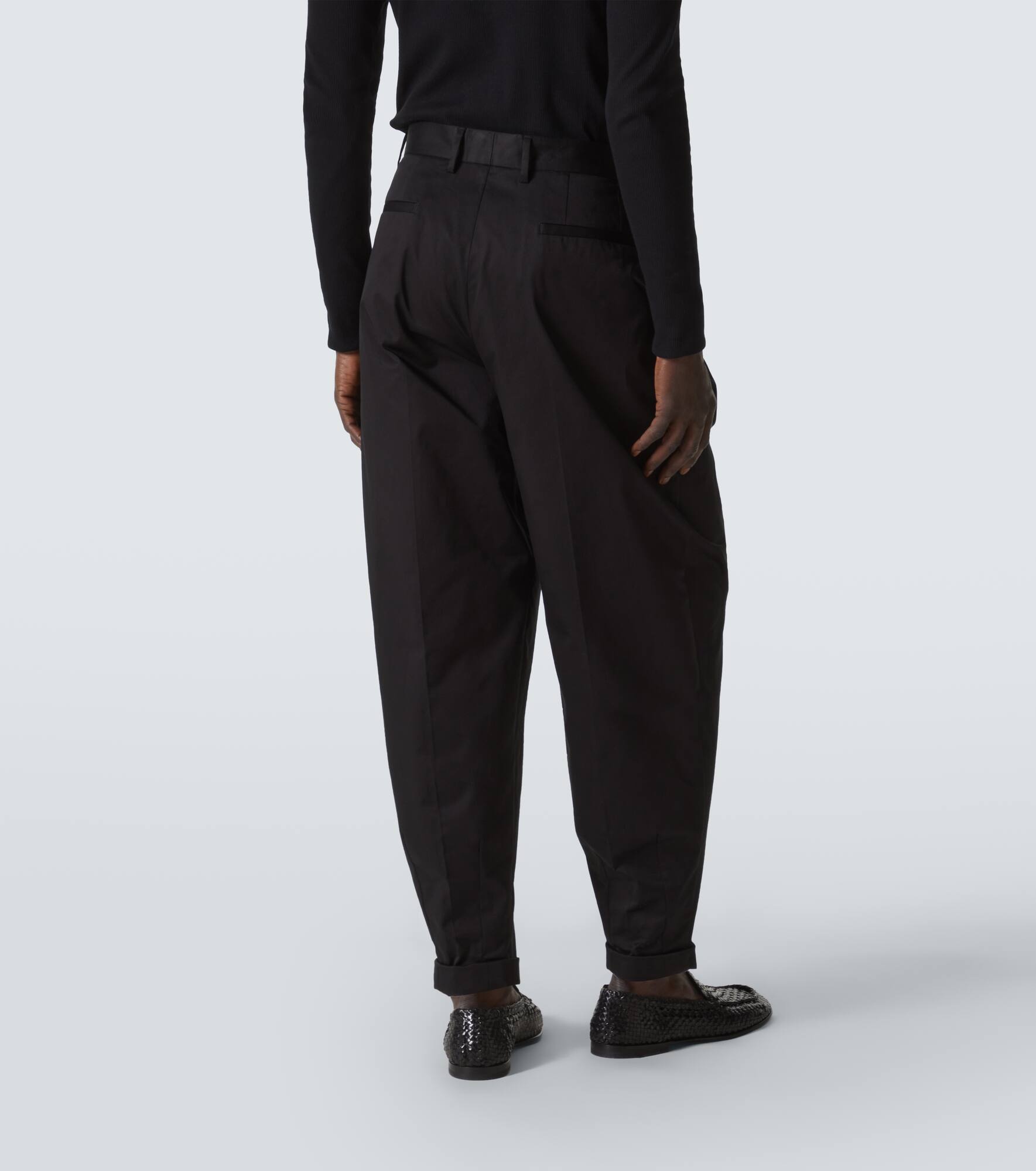 Cotton-blend tapered pants - 4
