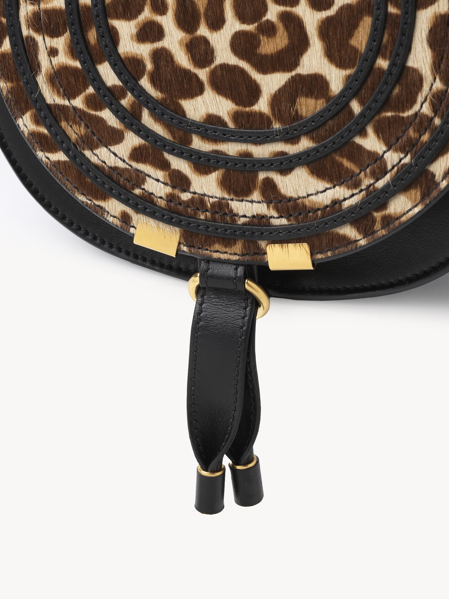 SMALL MARCIE SADDLE BAG IN LEOPARD-PRINT LEATHER - 5