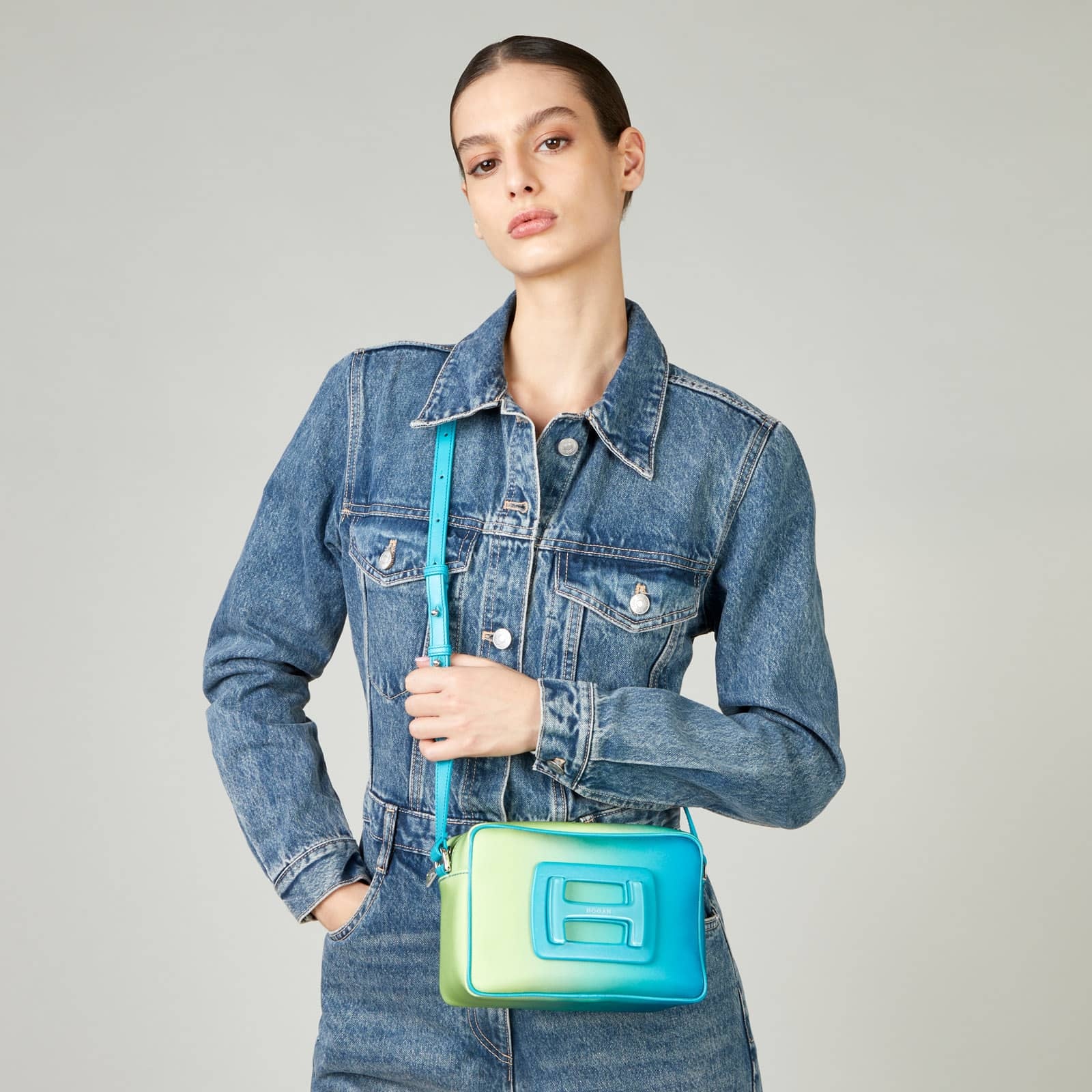 Hogan H-Bag Camera Bag Light Blue Green - 4