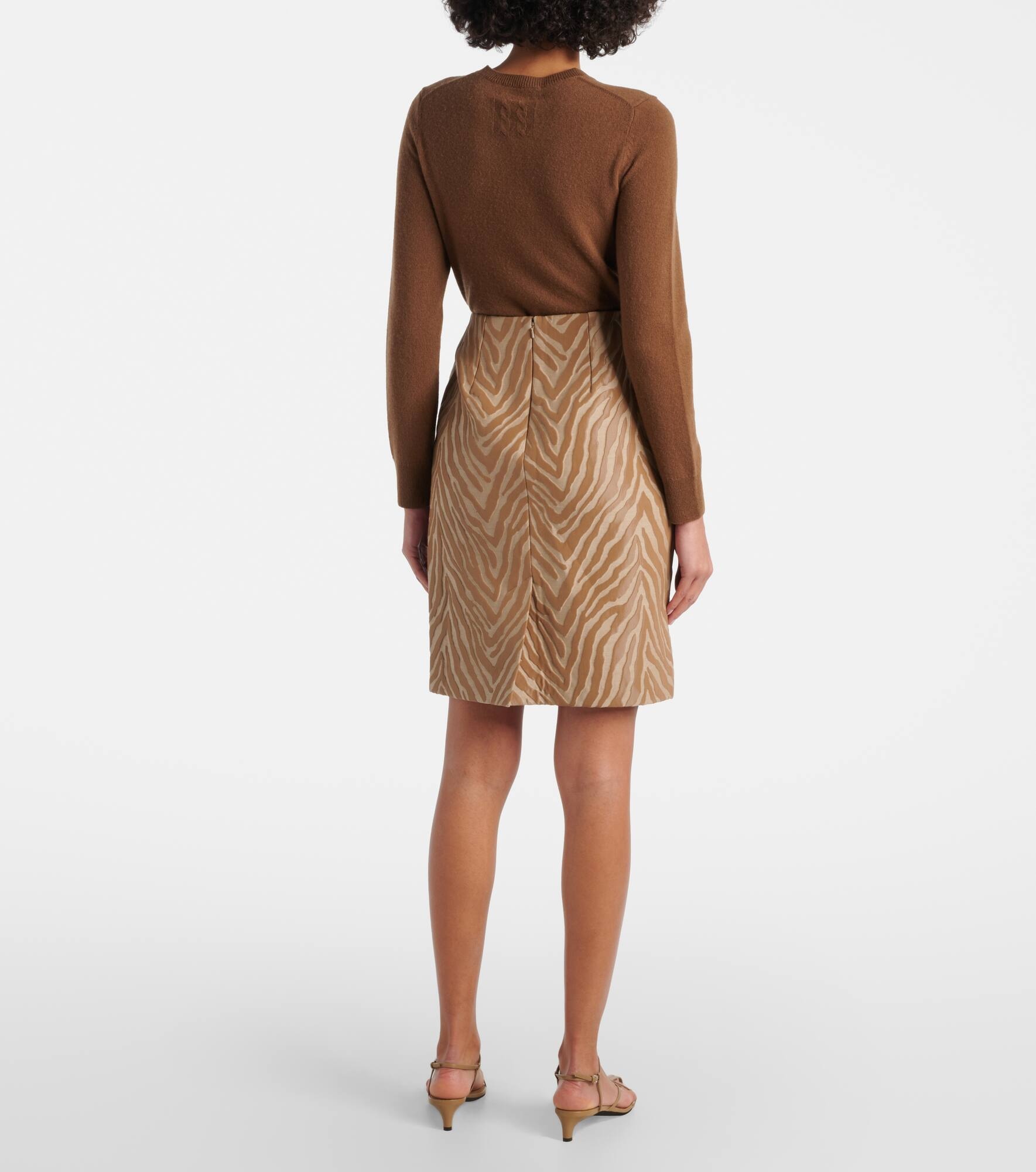 Elia cotton-blend jacquard pencil skirt - 3