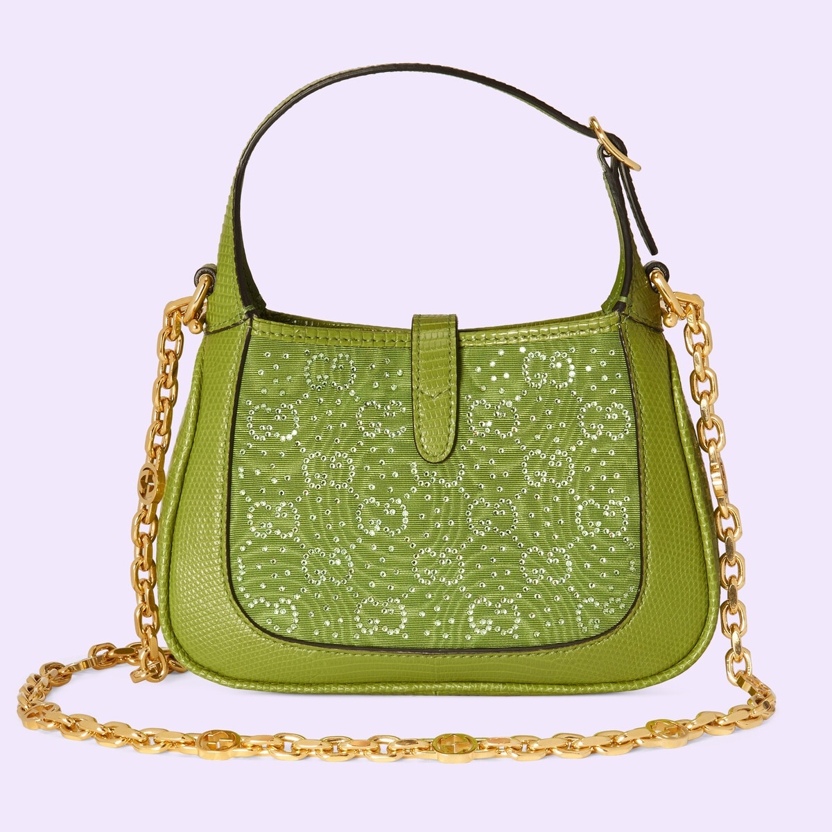 Gucci GG Crystal Mini Shoulder Bag Green