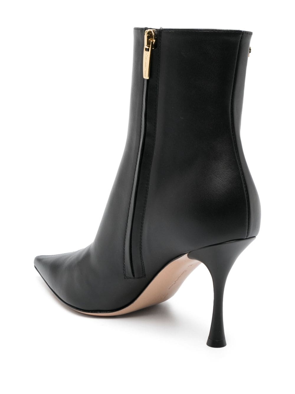 85mm pointy-toe leather boots - 3