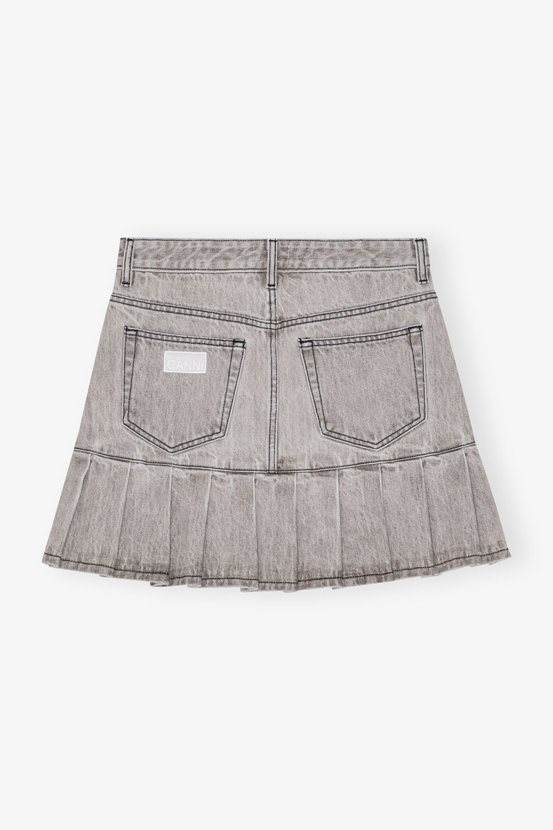 GREY FUTURE DENIM PLEATED MINI SKIRT 5