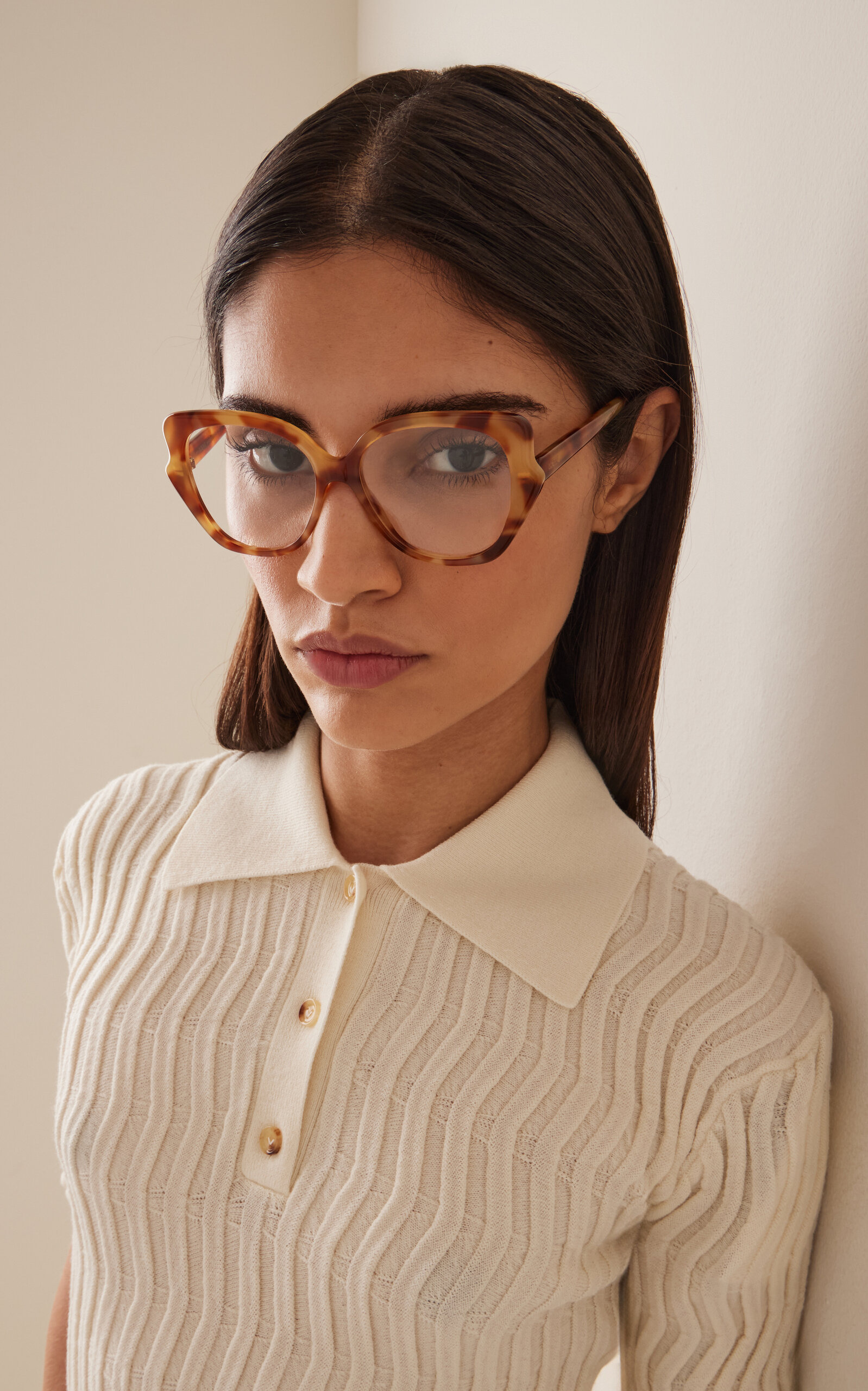 Oversized Cat-Eye Acetate Glasses neutral - 2