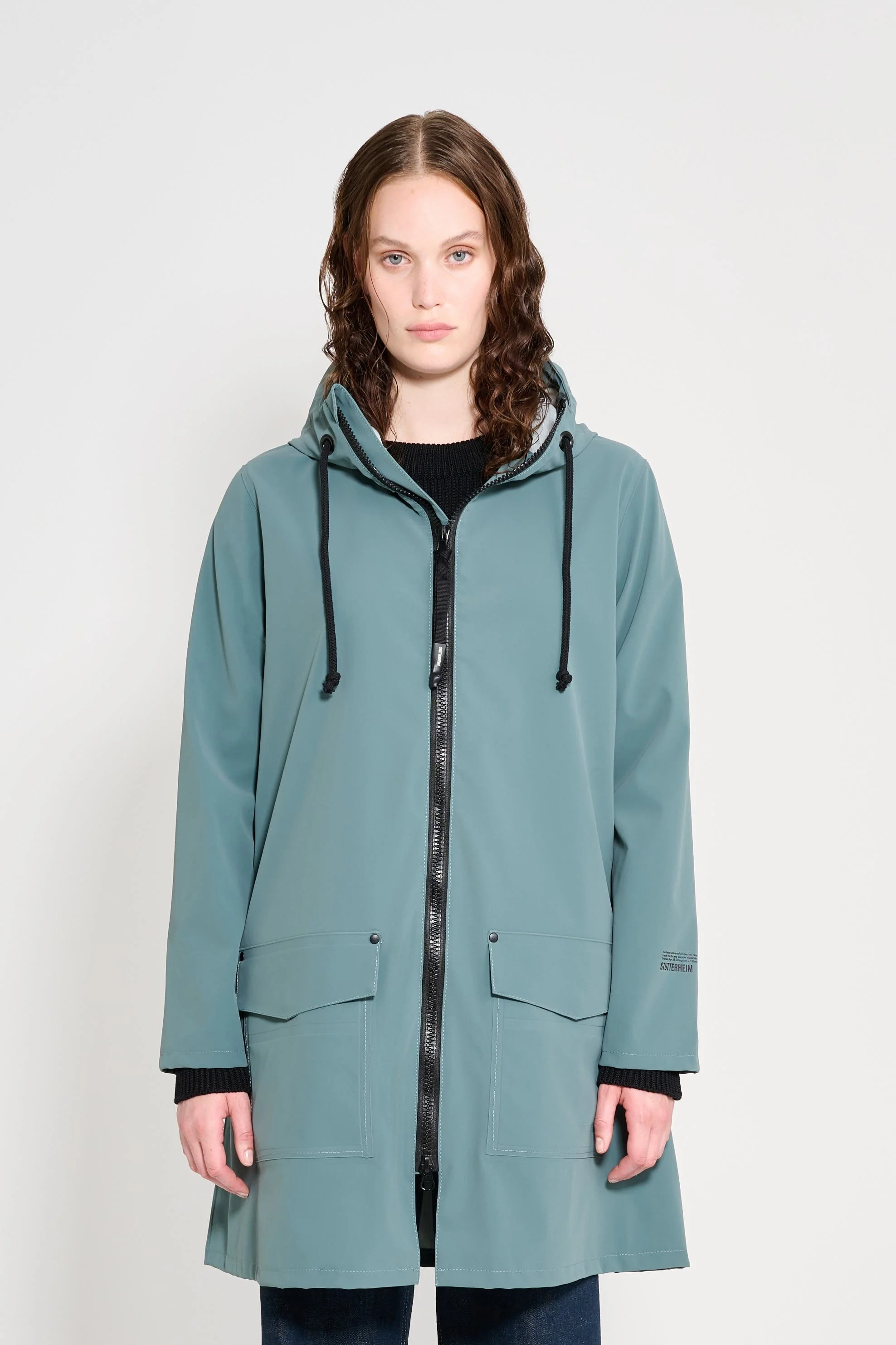 Stutterheim Mosebacke Patch Raincoat in Moon Rock at Nordstrom - 1