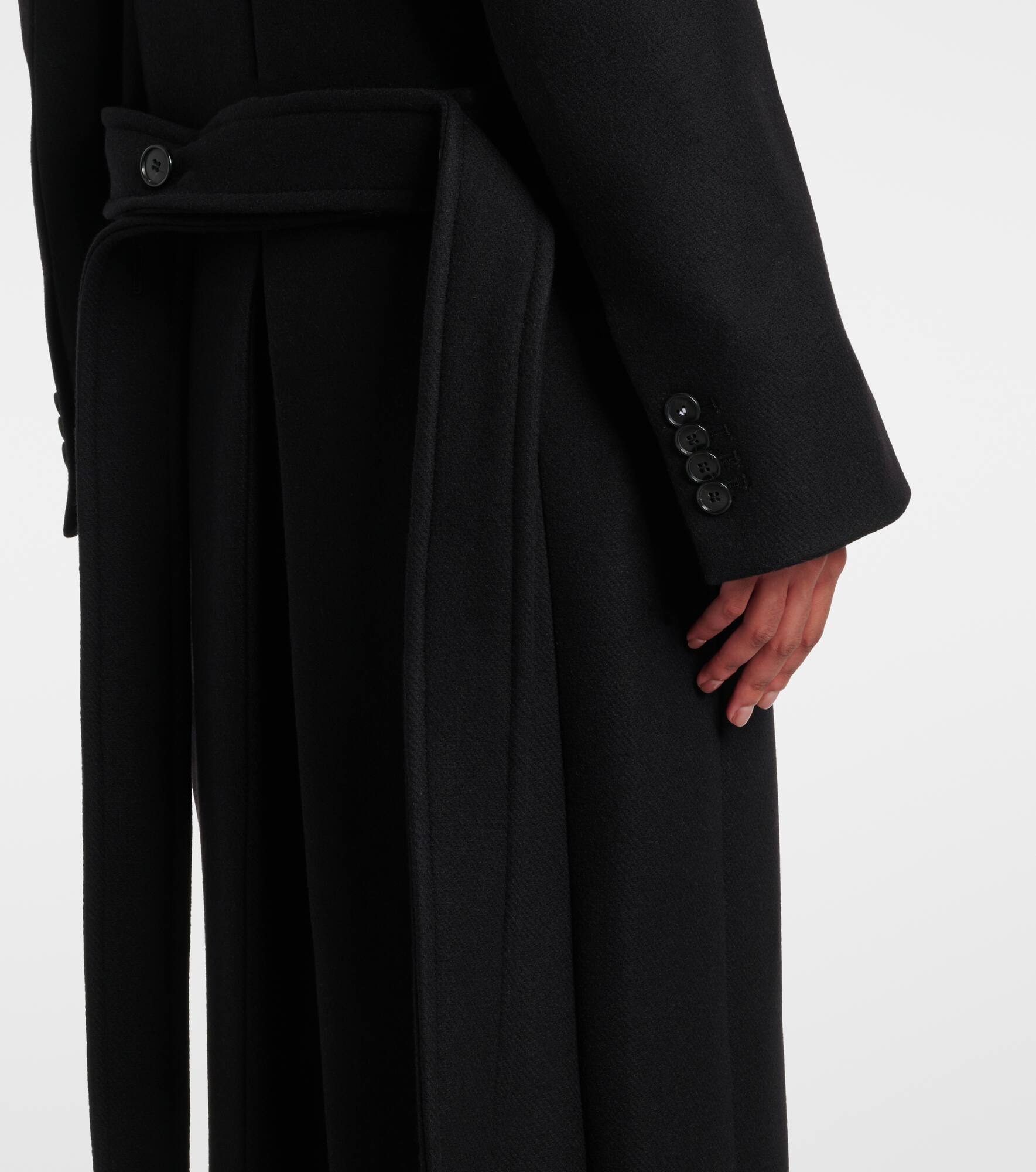 Single-breasted wool-blend coat - 6