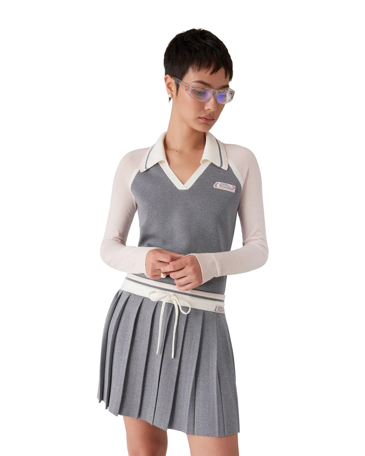 Merino Tennis Long Sleeve Polo | Casablanca Paris - 4