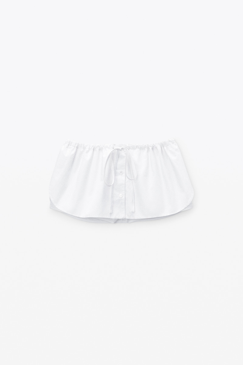 Crystal Hotfix Poplin의 Drawstring Skort - 1
