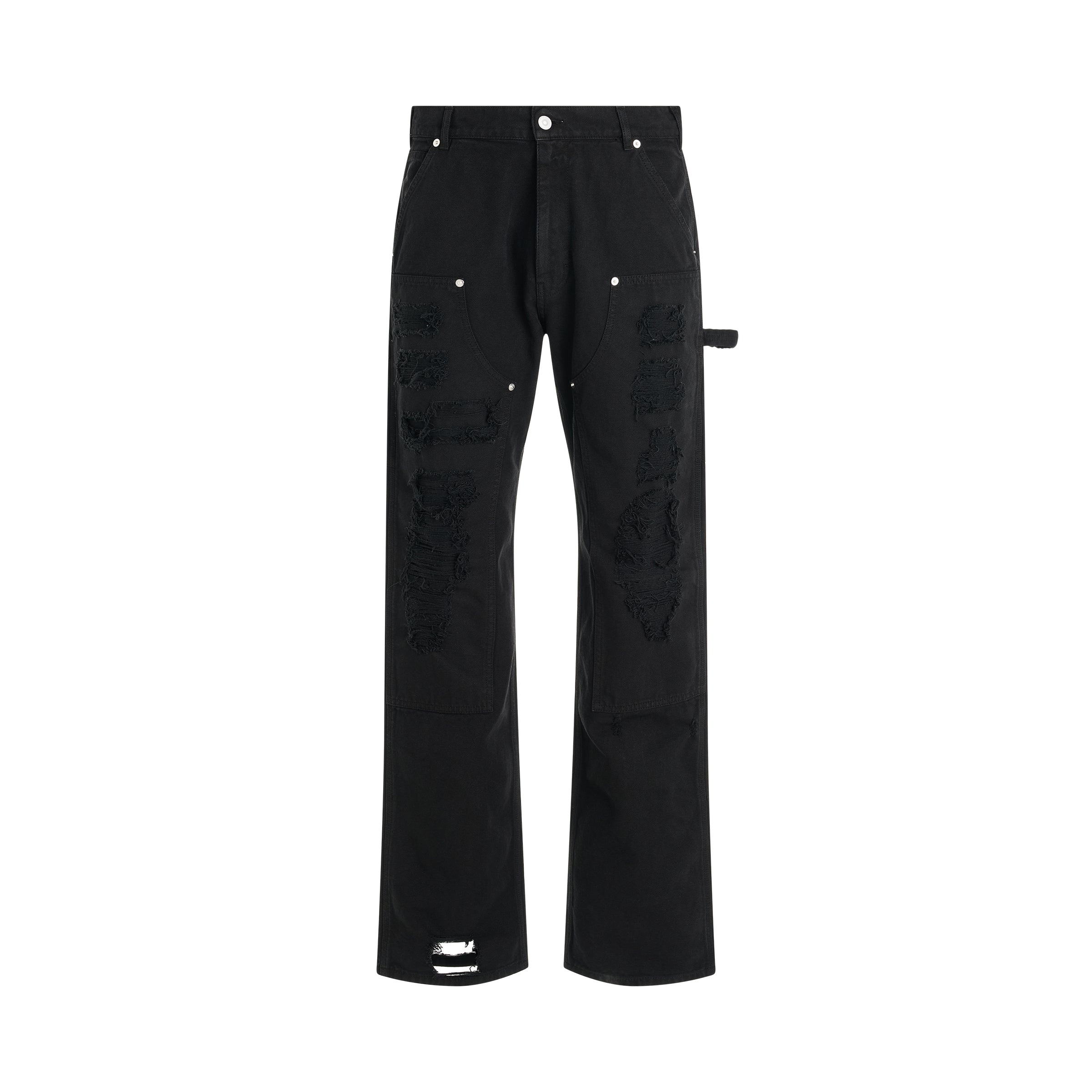 1017 ALYX 9SM Destroyed Carpenter Pants in Washed Black