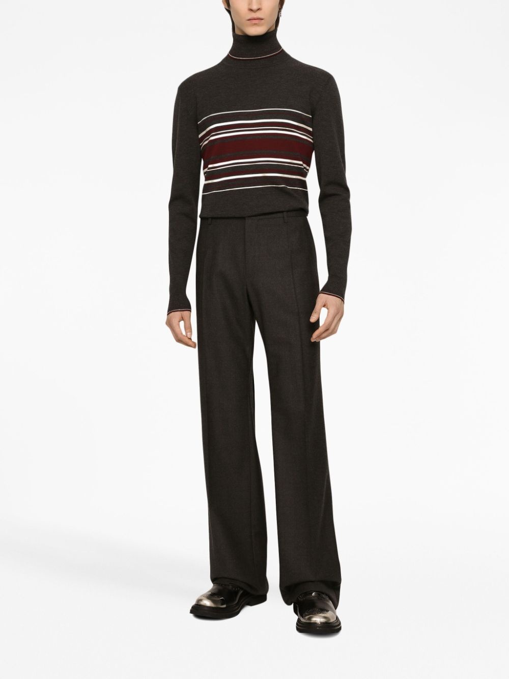 striped roll-neck wool jumper - 3