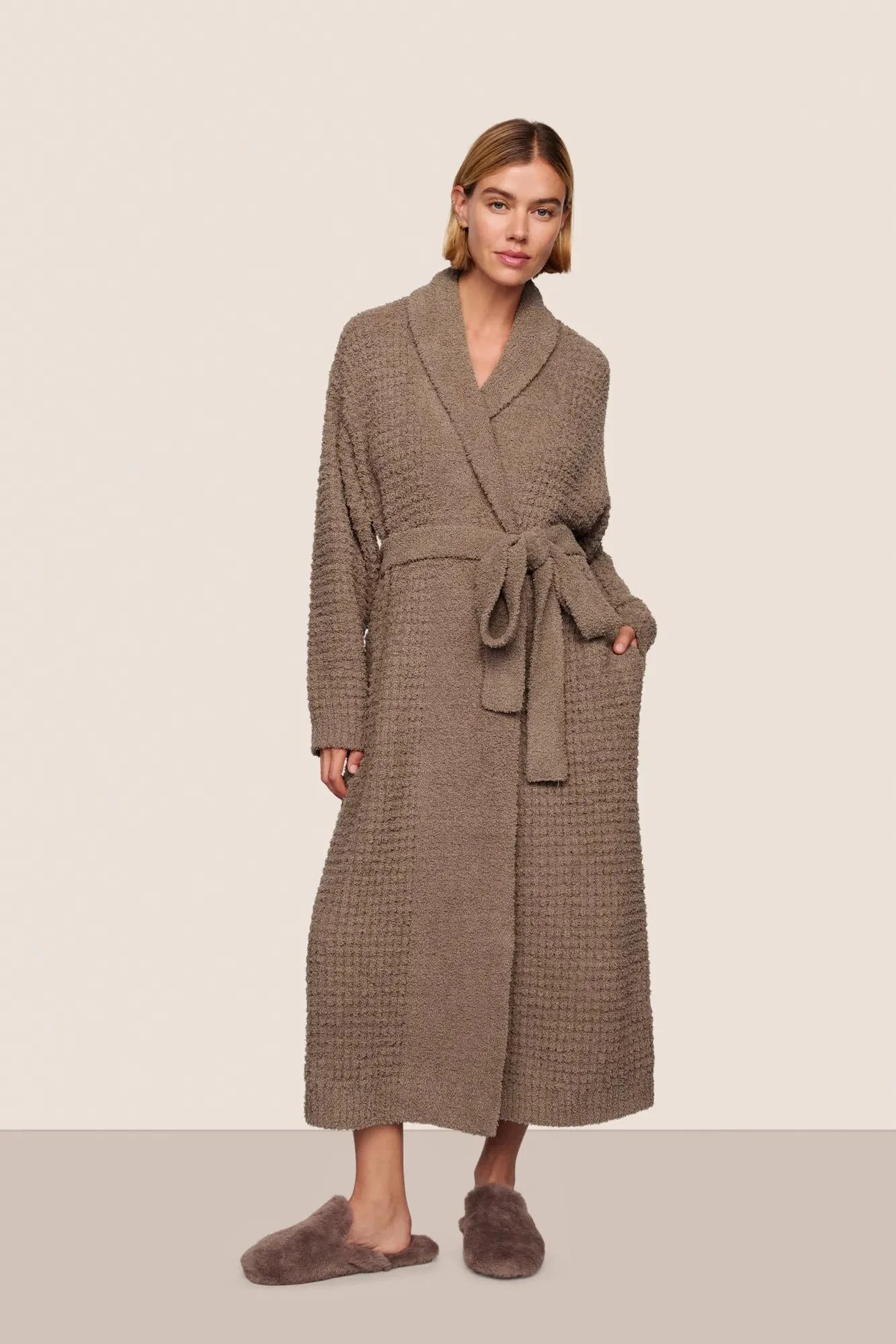 Recycled Boucle Waffle Robe - 1