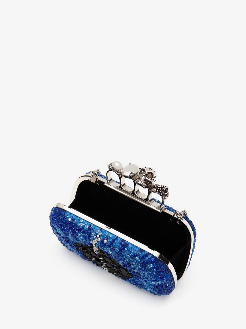 Women's Iris Knuckle Clutch in Blue - 4