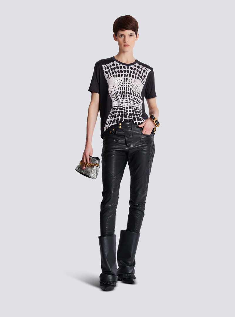 Balmain Loose T-shirt with faux embroidery print outlook