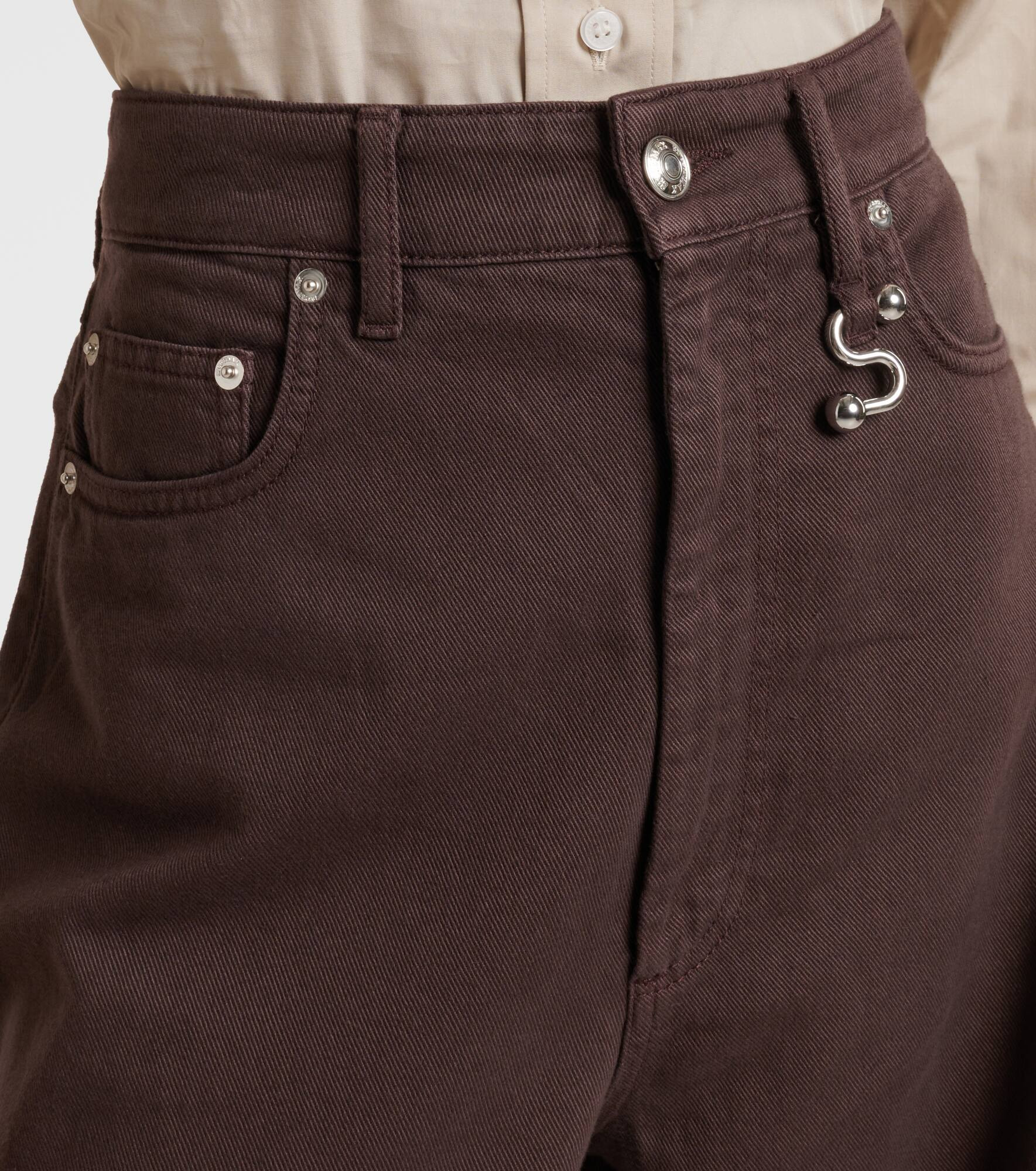 Siamese mid-rise wide-leg jeans - 4