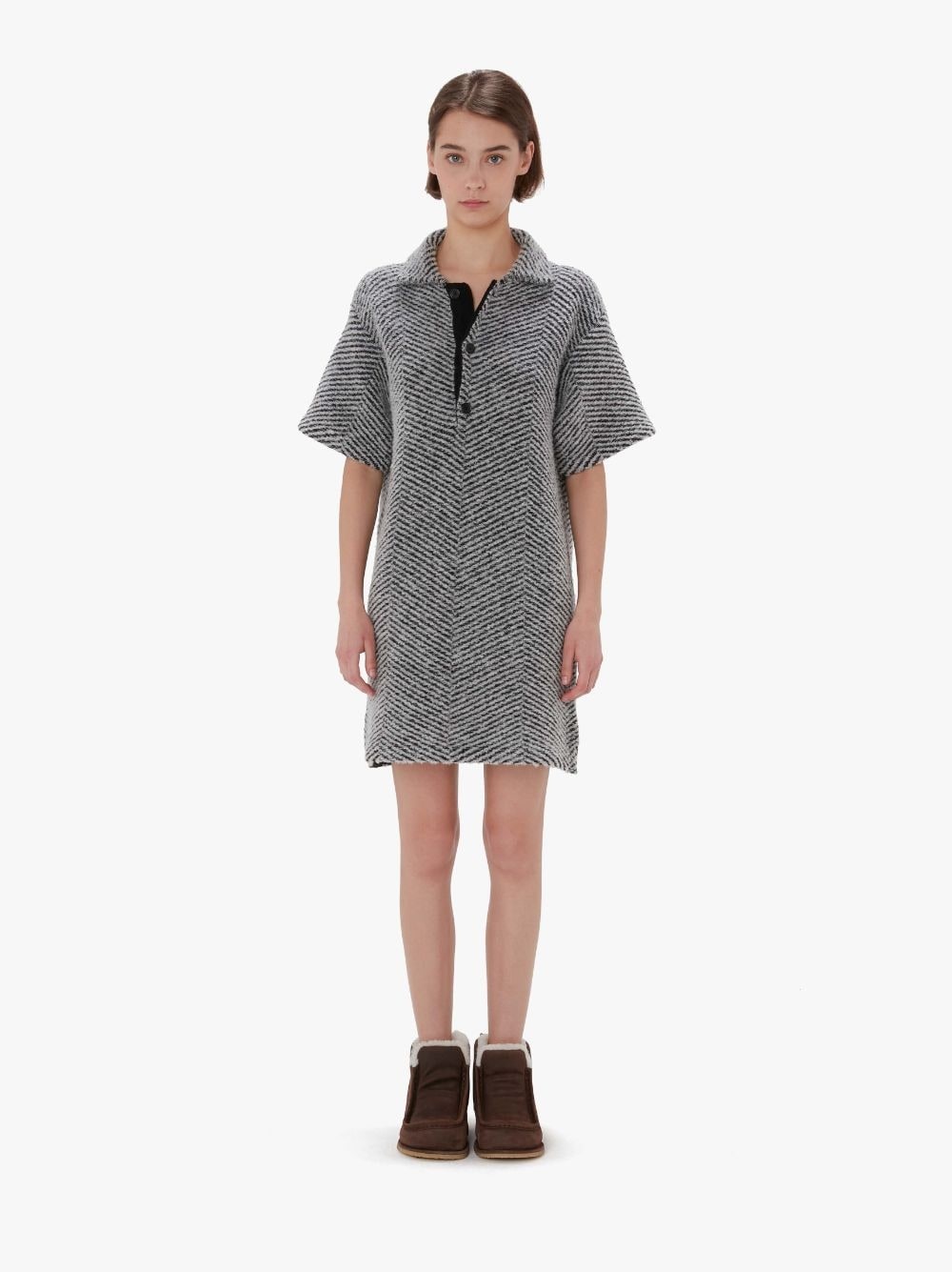 KNITTED MINI POLO DRESS - 2