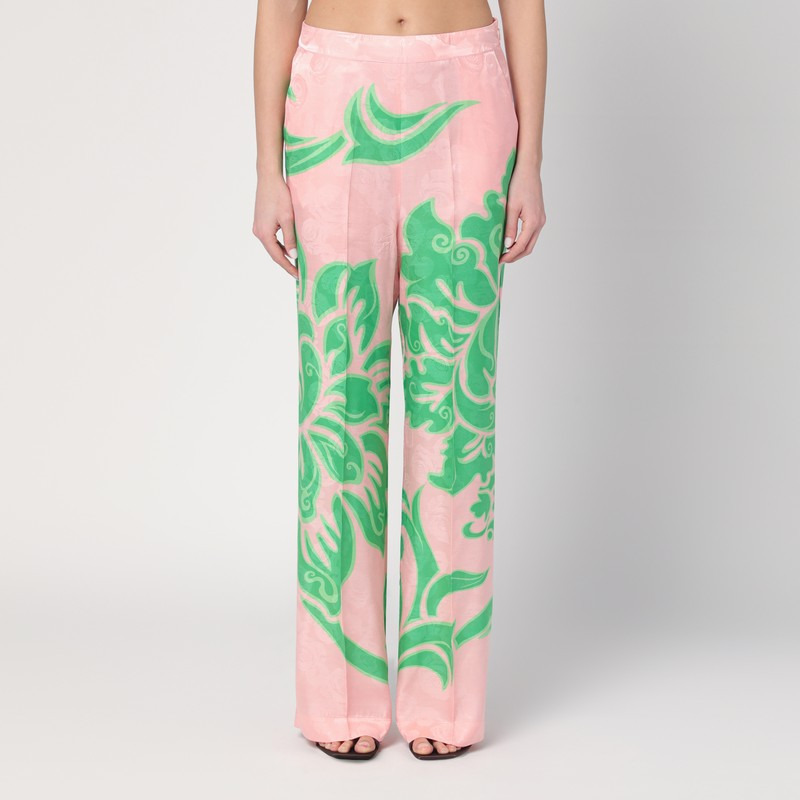 WIDE PRINTED TROUSERS IN SILK BLEND - 1