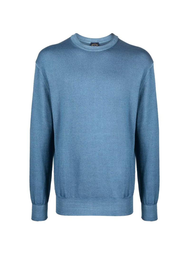 logo-patch fine-knit jumper 1