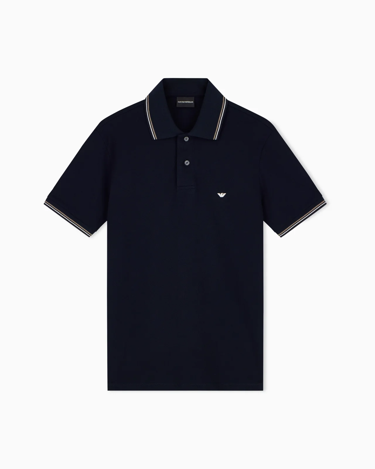 SLIM-FIT STRETCH PIQUÉ POLO SHIRT WITH MICRO EAGLE - 1