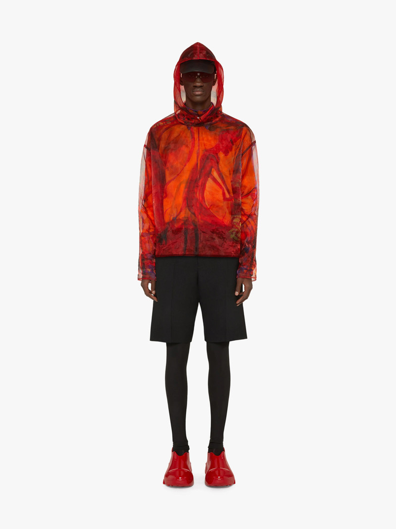 Givenchy OVERSIZED HOODIE IN TRANSPARENT NYLON WITH DEVIL PRINT outlook