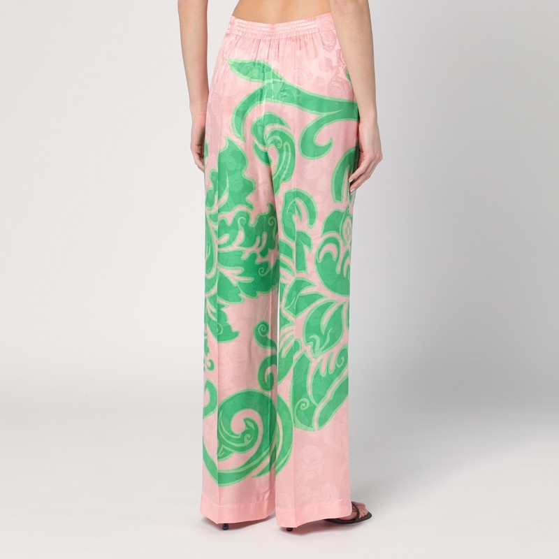 Etro Wide Printed Trousers In Silk Blend Women - 2