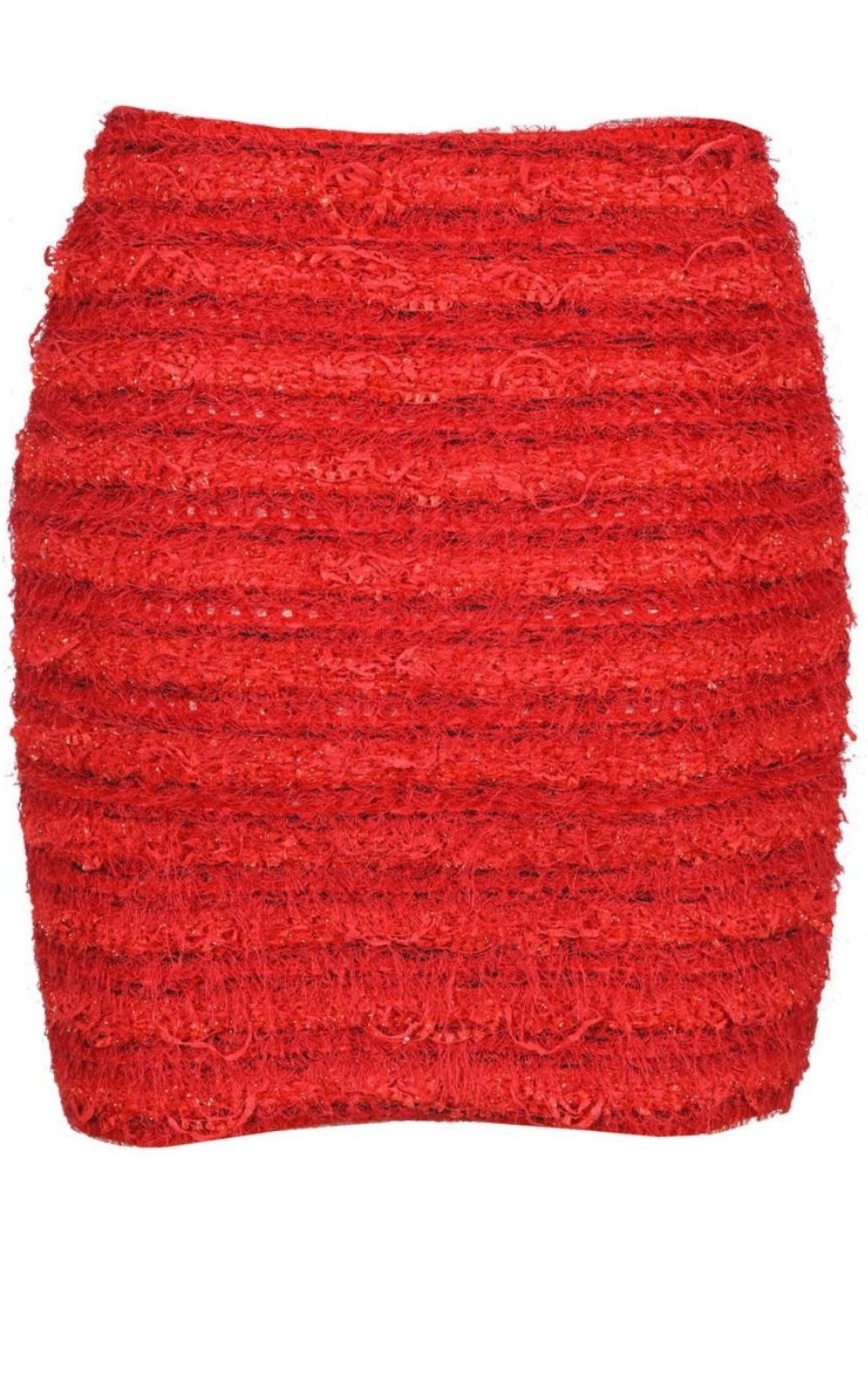 Zipped Tweed Mini Skirt - 7