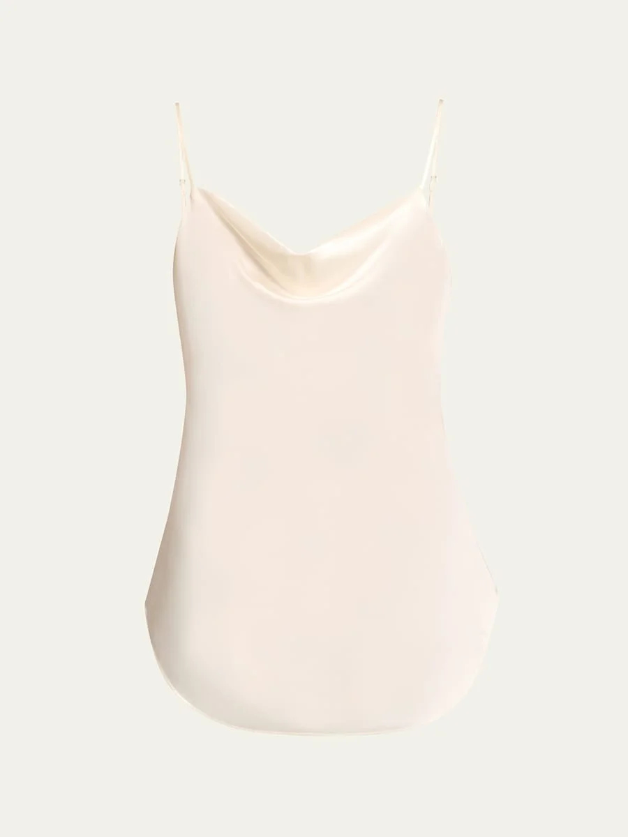 Marta Cowl-Neck Silk Camisole - 1