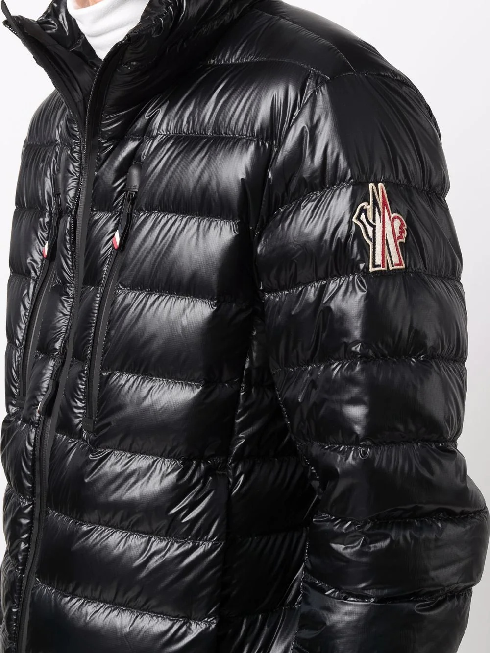 logo-patch feather-down puffer jacket - 5