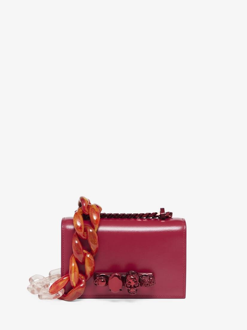 Women's Mini Jewelled Satchel in Red - 1