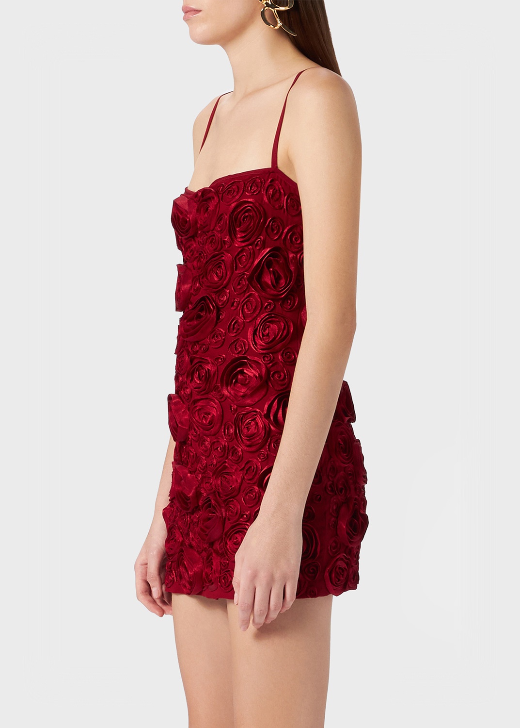 SLIP DRESS WITH 3D EMBROIDERY ROSES - 5