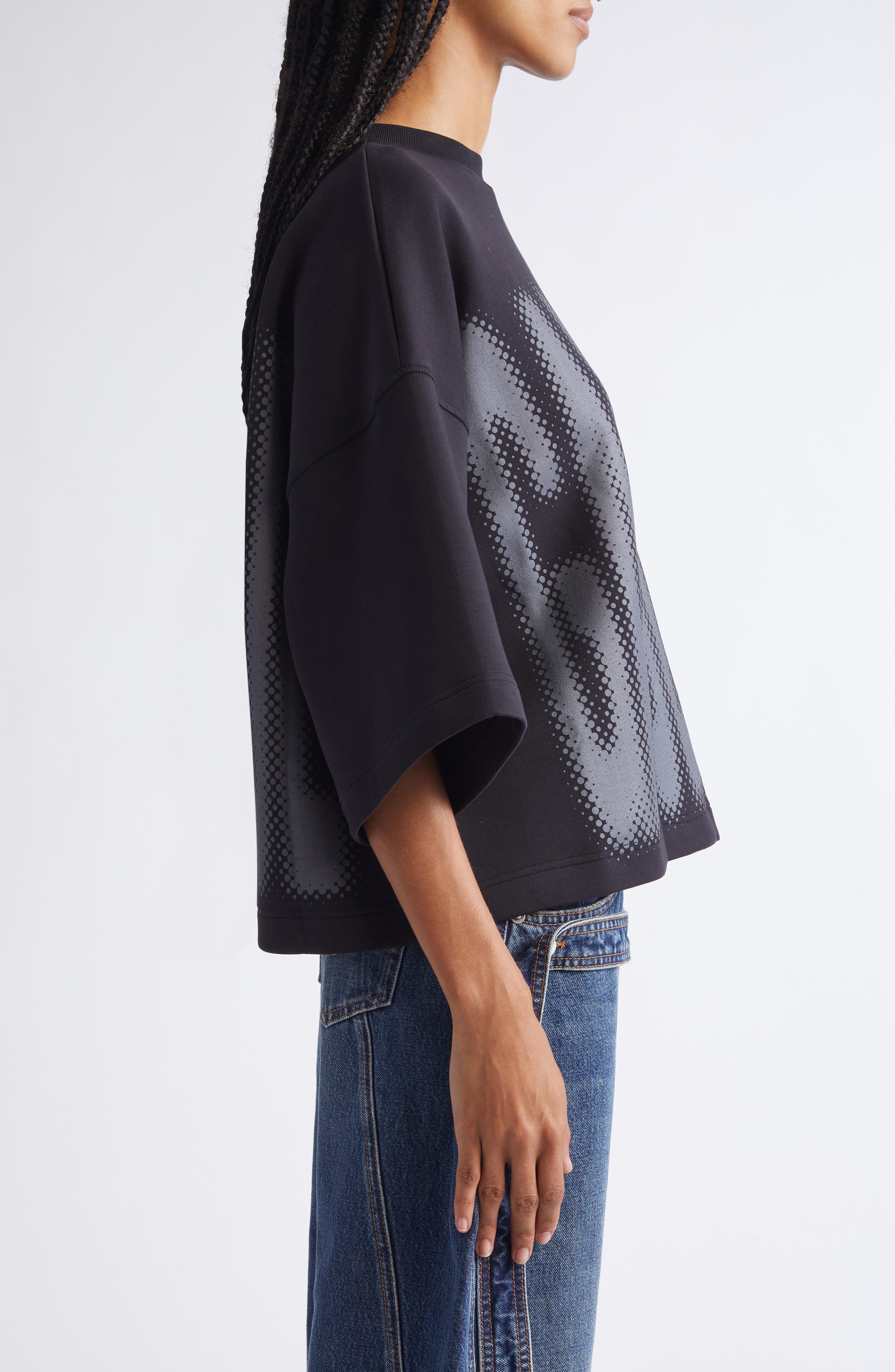 Jean Paul Gaultier Boxy Logo Crop Graphic T-Shirt in Black/Dark Grey at Nordstrom - 3