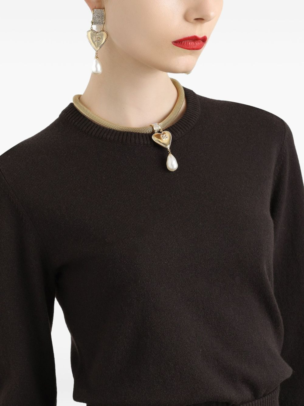 cropped round-neck sweater - 4